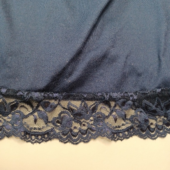 APT 9 Essentials. Floral Lace Jacquard Lace Cami Slip Top. Large. Dark Navy - Picture 11 of 14